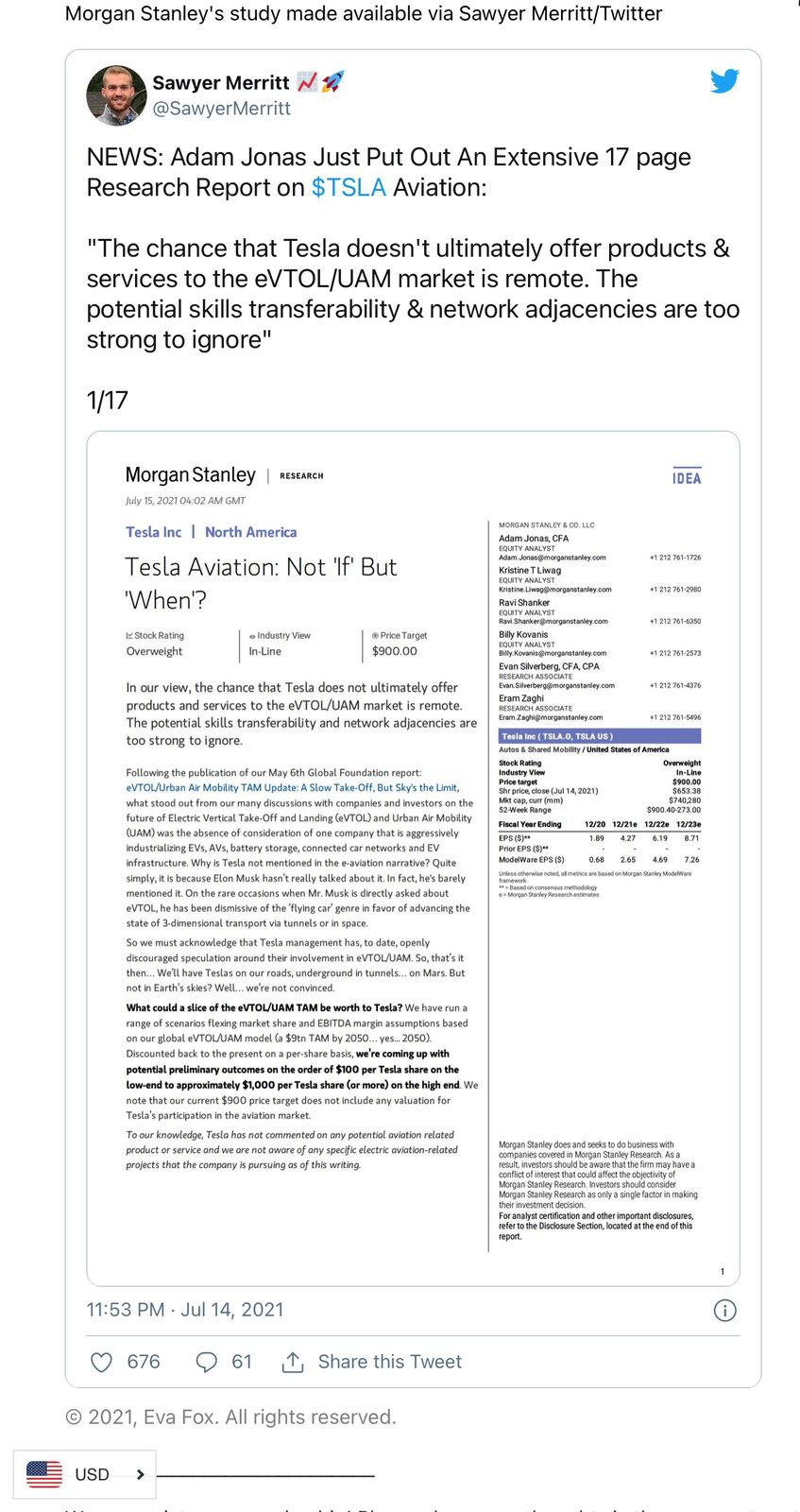 Tesla Model 2 Tesla Will Enter eVTOL/UAM Market, Morgan Stanley Is Sure A8A78A7C-81AE-4578-8889-09E11BBF117F