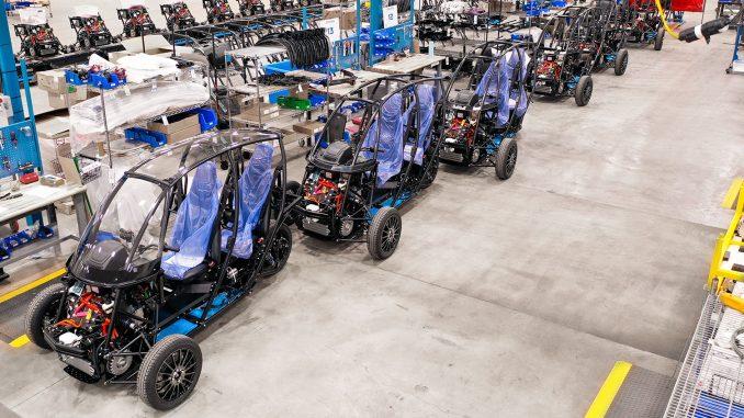 Tesla Model 2 Arcimoto shuts down factory, stock plunges as it warns of bankruptcy AssemblyLine_1_treated-678x381