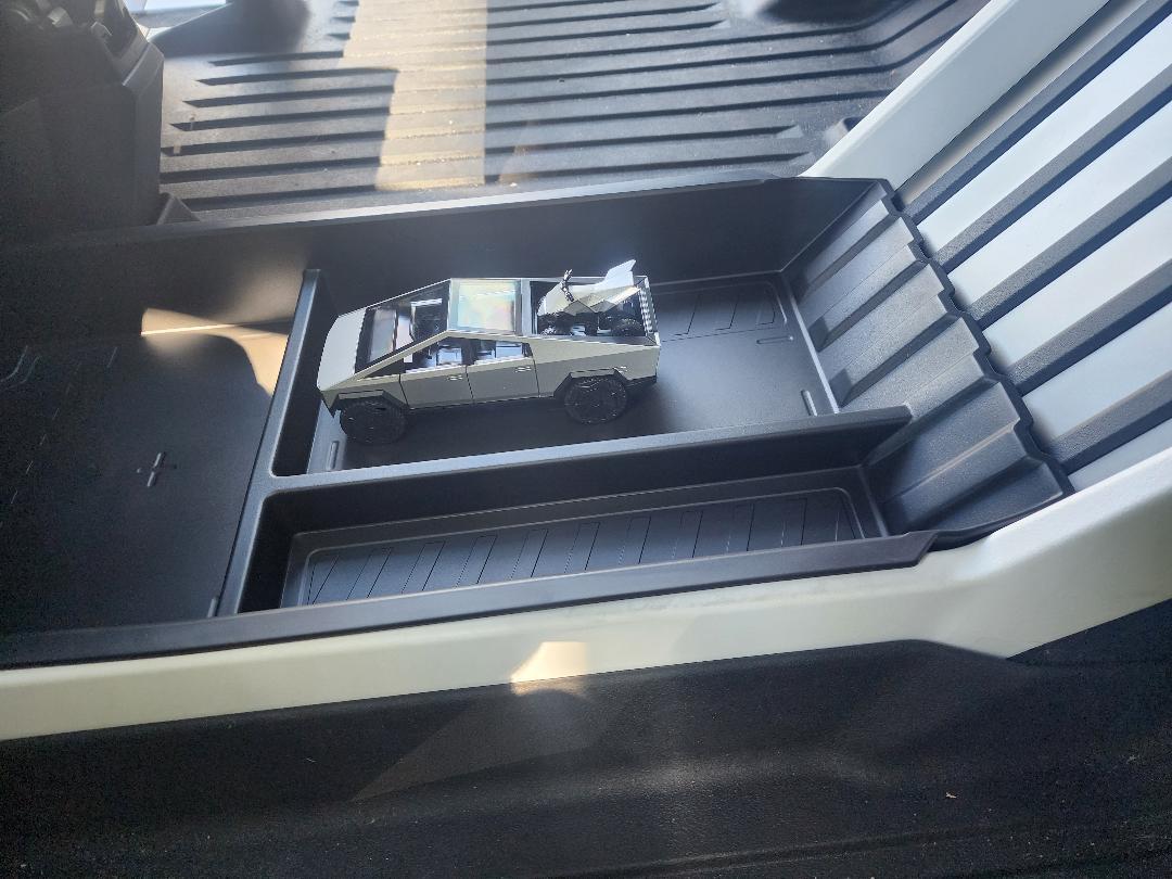 Tesla Model 2 Installed Elecfresh floor center console organizer. elec
