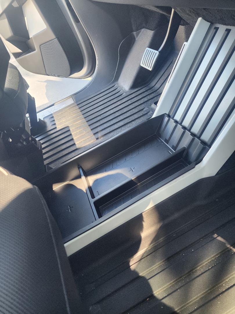 Tesla Model 2 Installed Elecfresh floor center console organizer. elec1