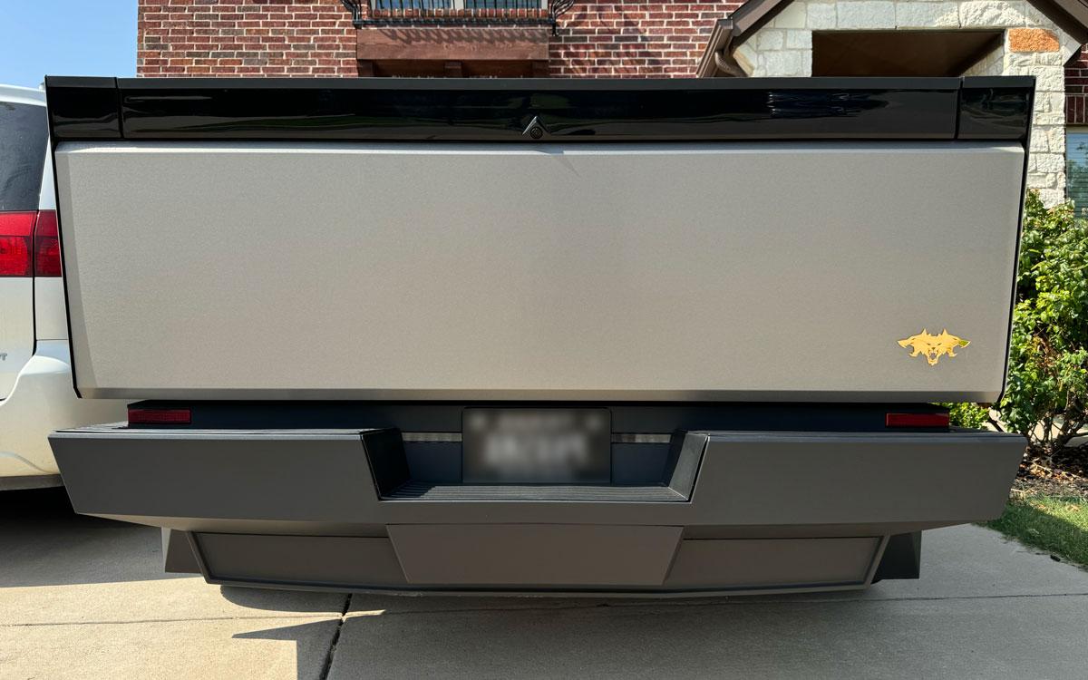 Tesla Model 2 ⚜️ Mirrored gold and gloss red Cyberbeast emblems now available emblem-gold-tailgate