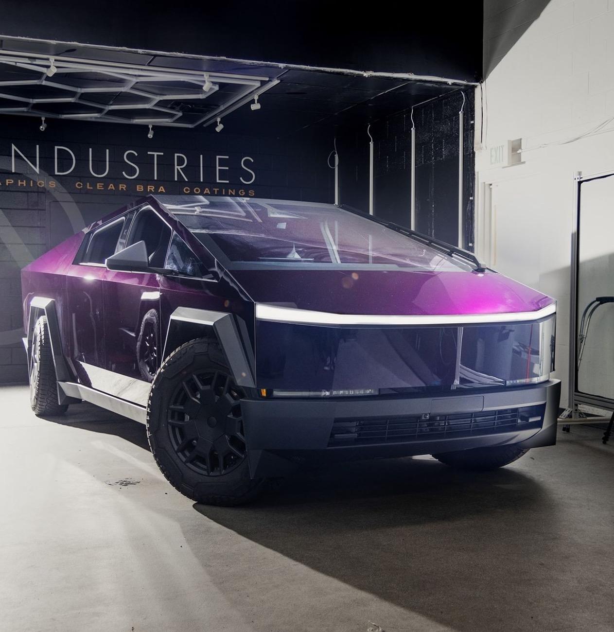 Tesla Model 2 ? CyberTruck complete in our (PURE PPF) OBSIDIAN PURPLE colored paint protection film! IMG_4869