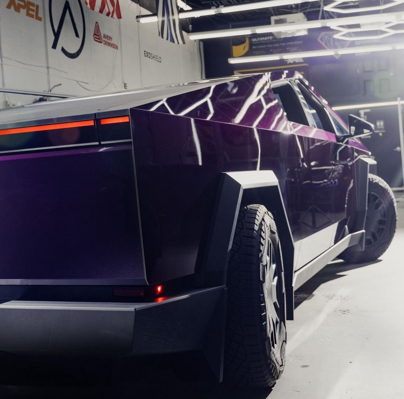 Tesla Model 2 ? CyberTruck complete in our (PURE PPF) OBSIDIAN PURPLE colored paint protection film! IMG_4874