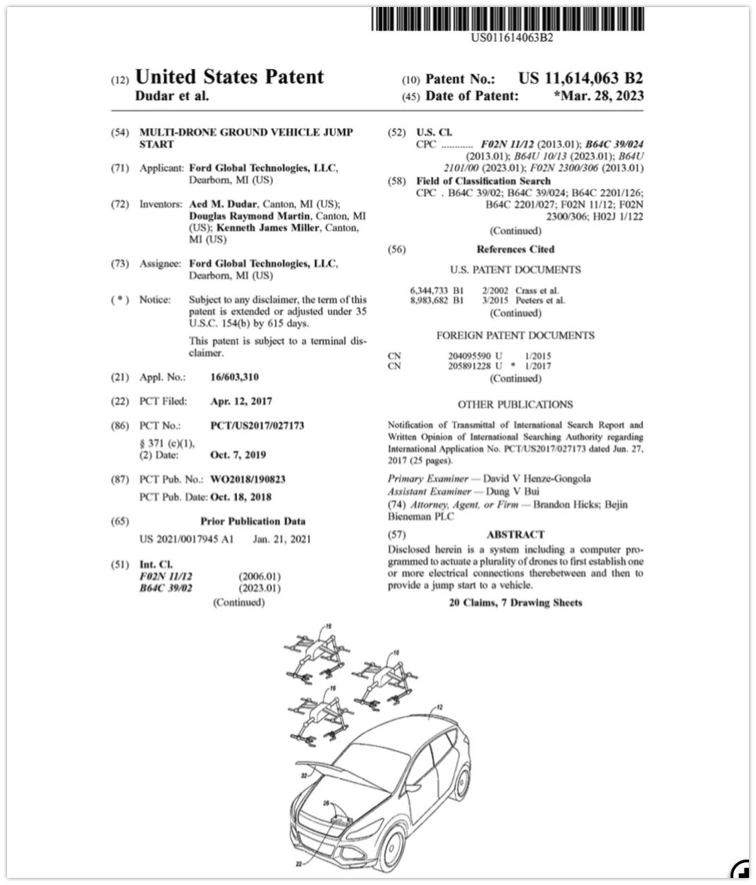Tesla Model 2 Ford files patent for drones to jump start vehicles with dead batteries Multiple Drones Could Jump Start Ford Vehicles In The Future 2023-04-06 14-38-51