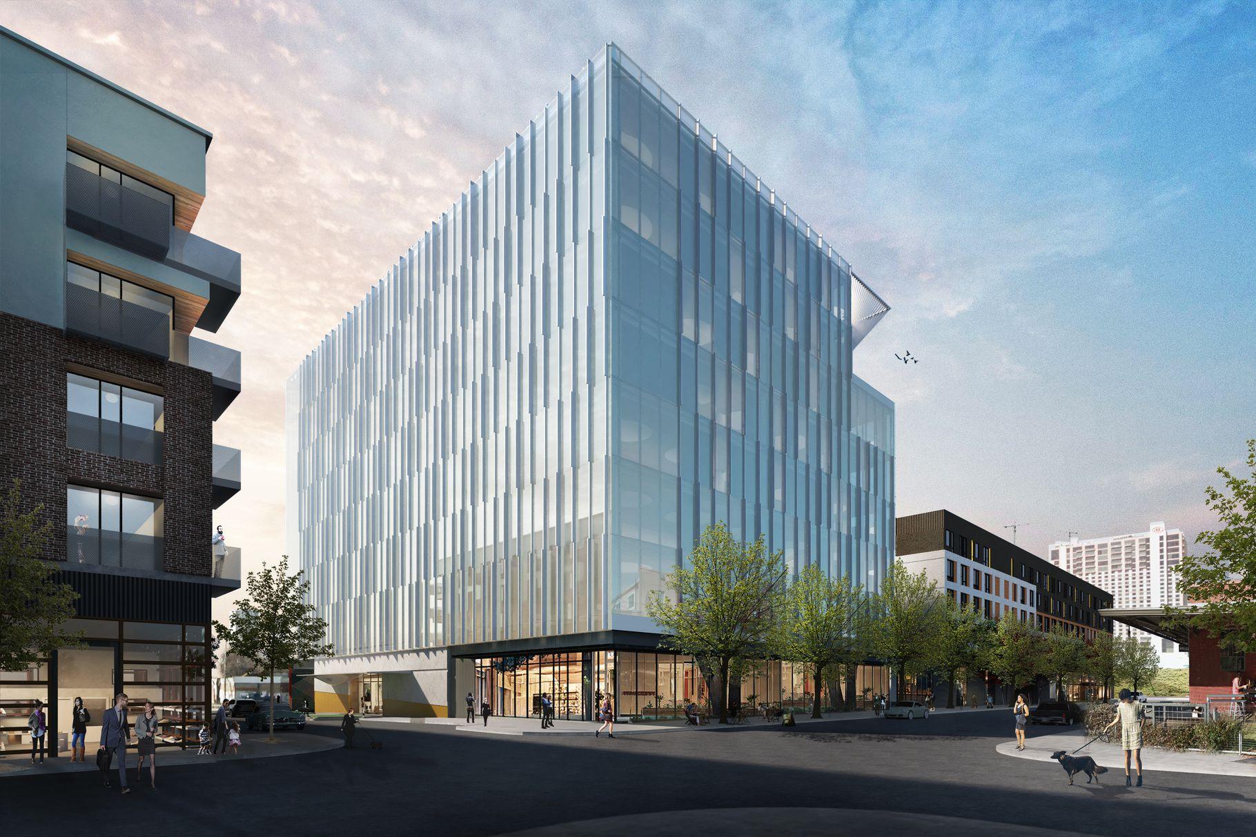 Tesla Model 2 Update: Tesla, Apple, Google and Samsung in Austin Plaza_Saltillo_Office_Rendering_Unitized.0