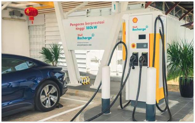 Tesla Model 2 The EV Charge Stations to become the Norm (Shell Steps Up with Smart Parking Barrier) Shell Recharge EV fast charging tested in Malaysia – 180 kW of DC power in a Porsche Taycan in